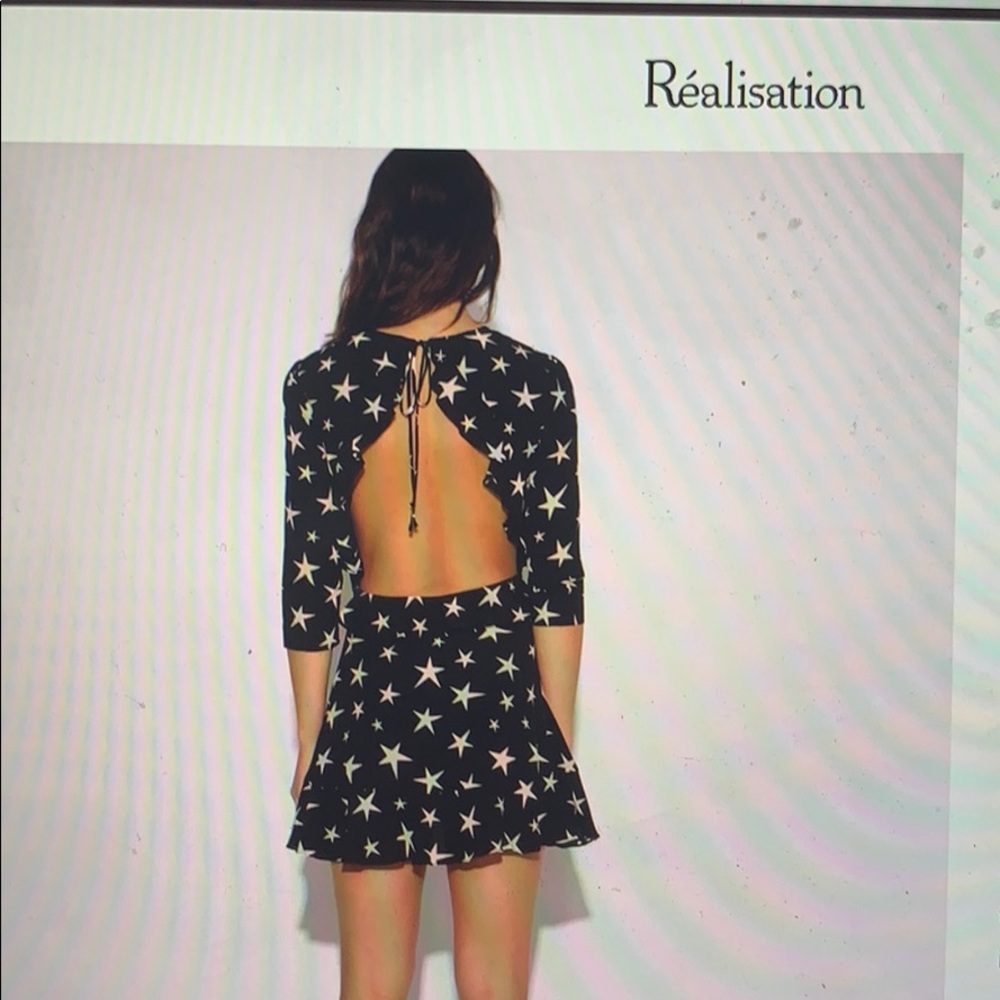 Réalisation Par Black Star Print Mini Dress